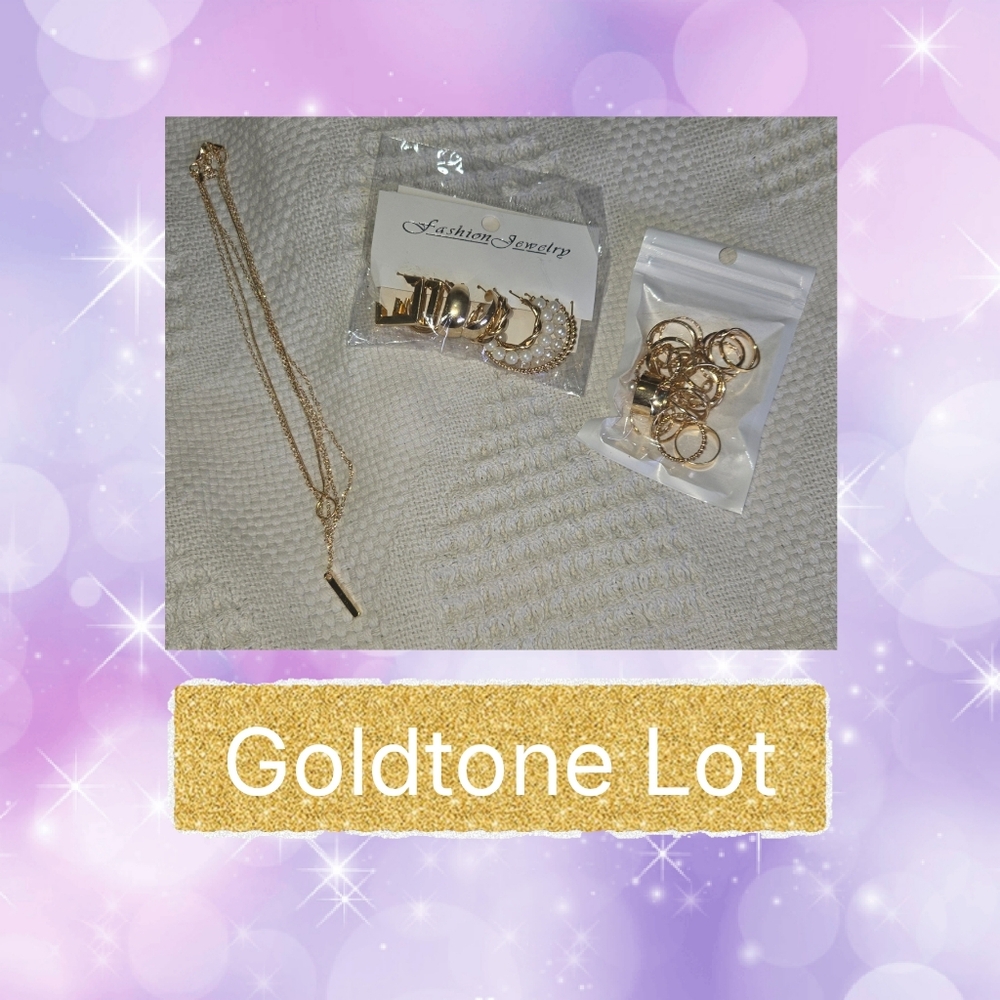 Goldtone Women's Necklace, Ring & Earring Lot